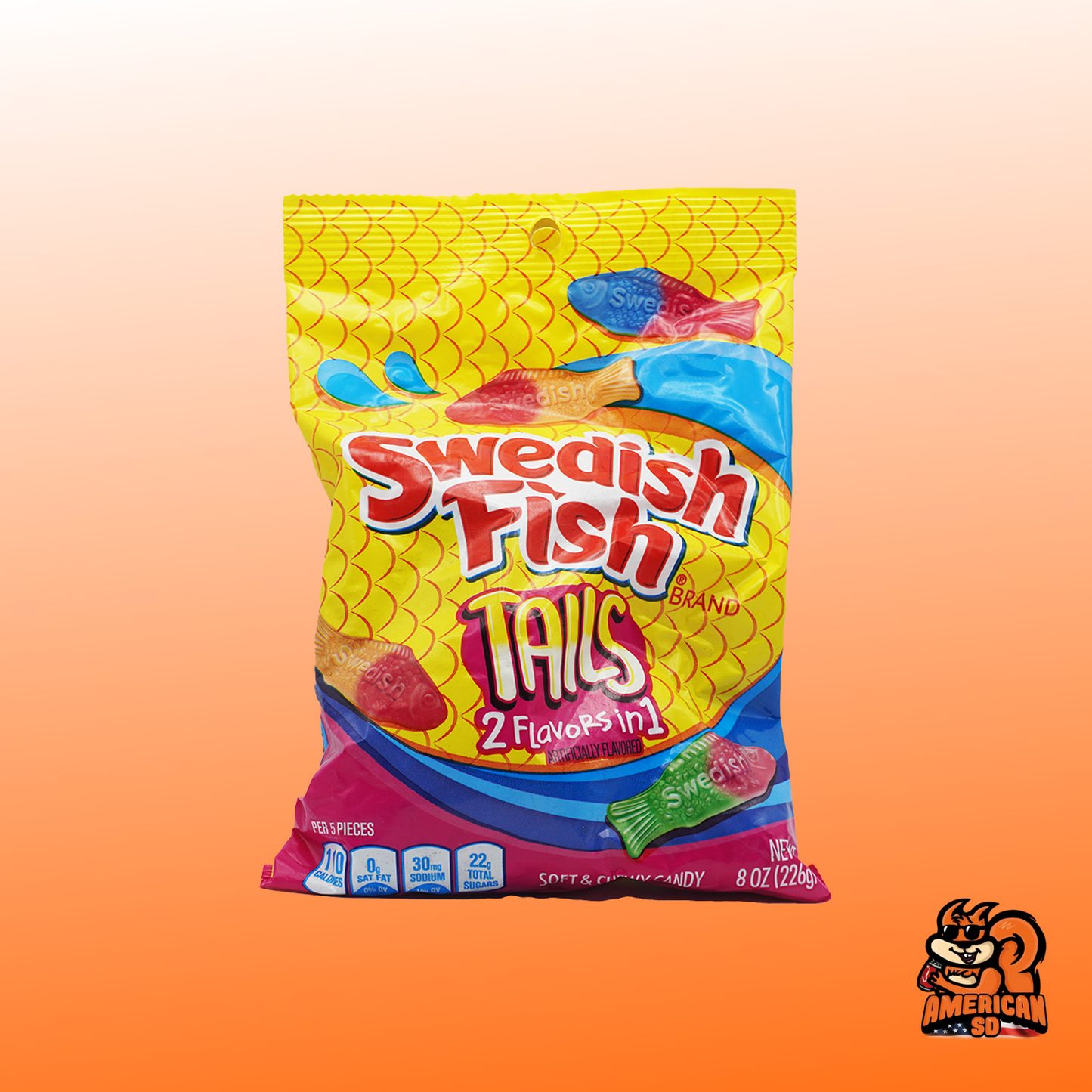 SWEDISH FISH - TAILS 2 FLAVORS IN 1 - 141G