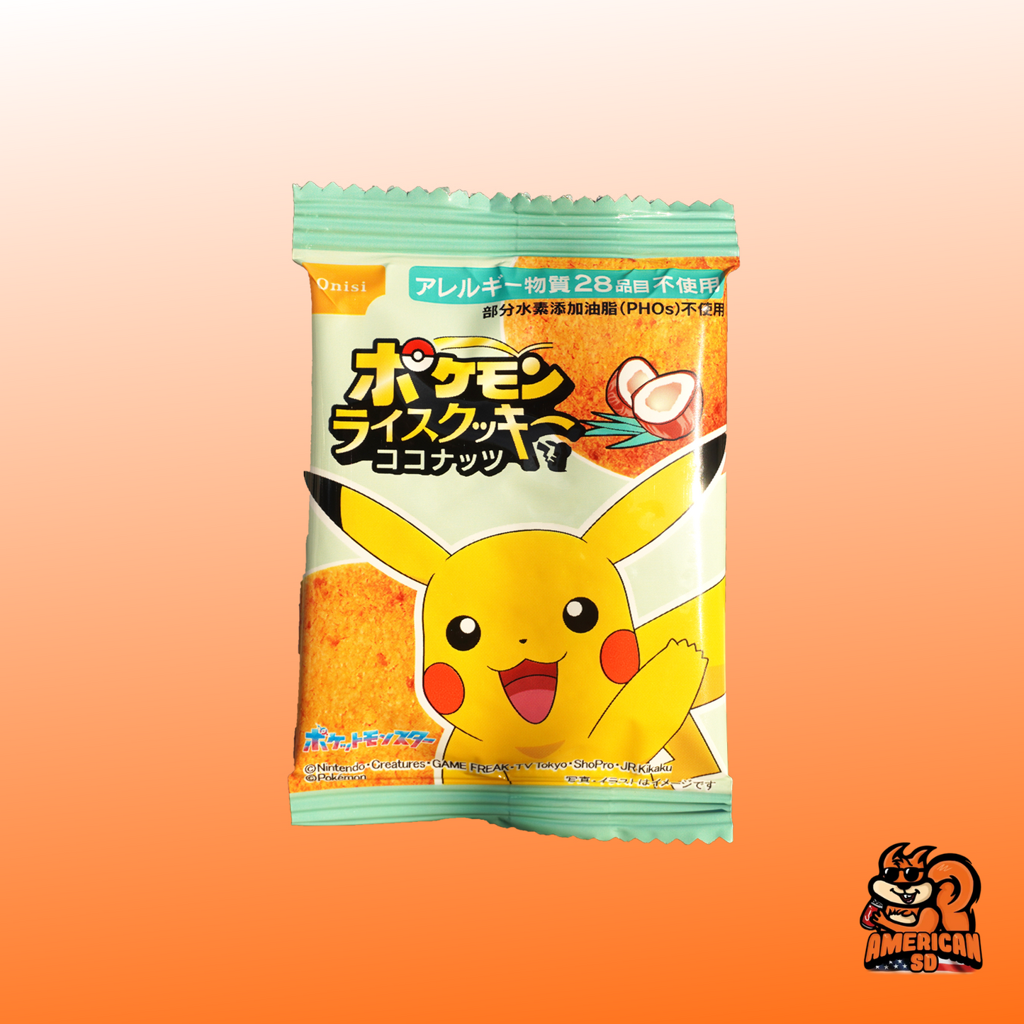 Onisi Pokemon Rice Cookies 8g Coconut